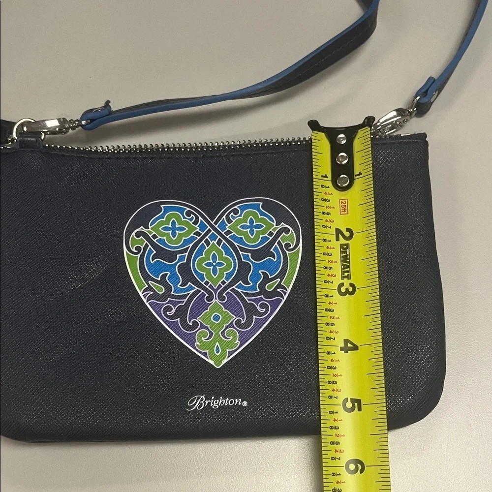 Brighton Navy Crossbody/wristlet Bag with Heart Design